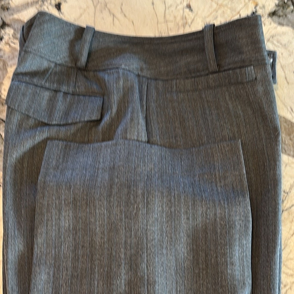 Ann Taylor Size 12 Margo Curvy Wool Gray dress slacks with blue pinstripes